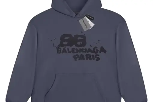 Balenciaga BB Logo Hoodie Charcoal