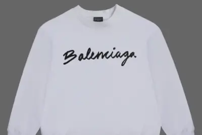 Balenciaga Black Logo Sweater White