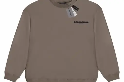 Balenciaga Tiny Over Line Logo Sweater Brown