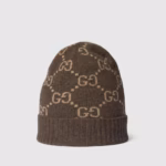 Gucci GG-jacquard Cashmere Beanie Hat Brown