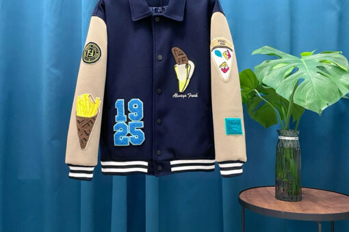Fendi Baseball Jacket Beige/Blue