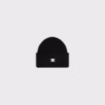 Celine Triomphe Beanie Seamless Cashmere Hat Black