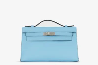 Hermès Mini Kelly 20 Sellier Handbag Sky Blue