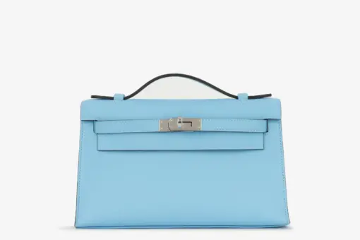 Hermès Mini Kelly 20 Sellier Handbag Sky Blue