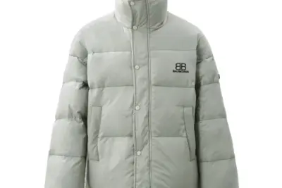 Balenciaga Down Jacket Off White With Logo
