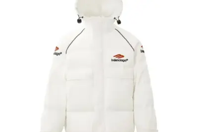 Balenciaga Down Jacket White & Red Logo