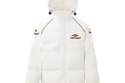 Balenciaga Down Jacket White & Red Logo