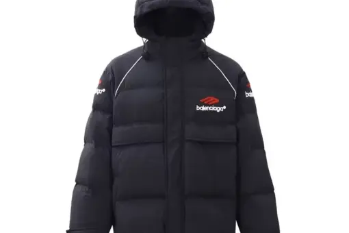 Balenciaga Down Jacket Black & Red Logo