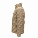 Balenciaga C-Shape Logo Print Puffer Jacket Beige - Image 2