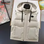Balenciaga Hooded Puffer Vest Beige