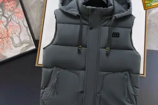 Balenciaga Hooded Puffer Vest Grey
