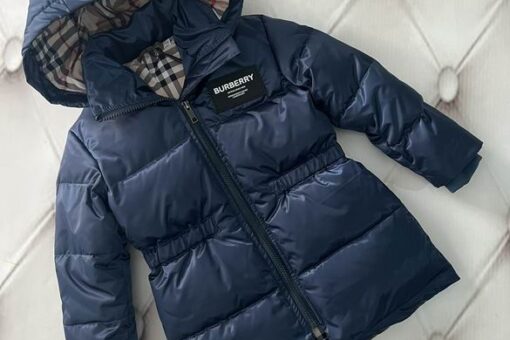 Burberry Kids' Horseferry Print Down-filled Jacket Navy Blue