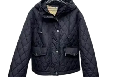 Burberry Cropped Quilted Nylon Witney Jacket Black