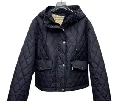 Burberry Cropped Quilted Nylon Witney Jacket Black