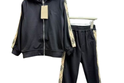 Burberry Kids Check-Panelled Tracksuit Black