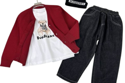 Burberry Kids SweatSuit  Black & Red