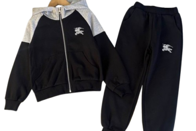 Burberry Kids Tracksuit Black Grey