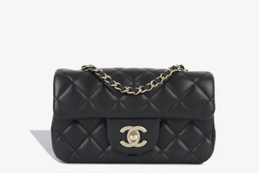 Chanel Mini Flap Camellia Crush Handbag Mint Green
