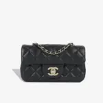 Chanel Mini Flap Camellia Crush Handbag Mint Green