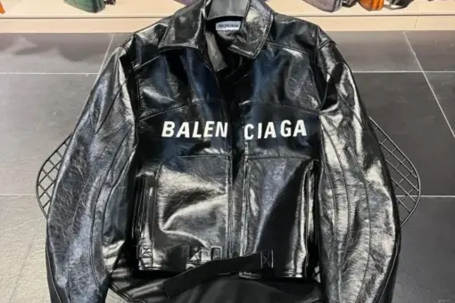 Balenciaga Leather Jacket Black