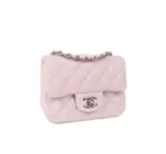 Chanel Mini Chevron Square Flap Bag Pink