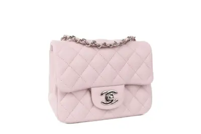 Chanel Mini Chevron Square Flap Bag Pink