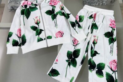 Dolce & Gabbana kids Rose Print Tracksuit White