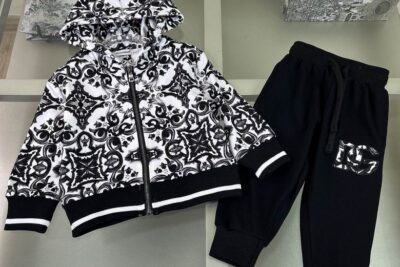 Dolce & Gabbana kids Oblique Tracksuit White /Black