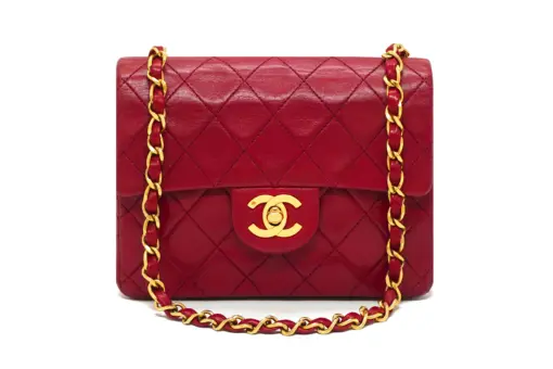 Chanel Mini Flap Camellia Crush Handbag Red