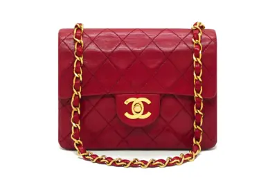 Chanel Mini Flap Camellia Crush Handbag Red