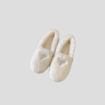 Prada Shearling Mules White