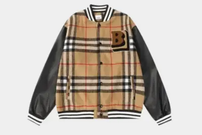 Burberry Jacket White/Brown Check & Black