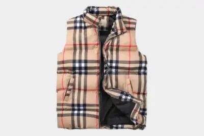 Burberry Down Vest Beige Check