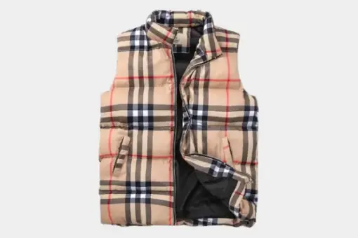 Burberry Down Vest Beige Check
