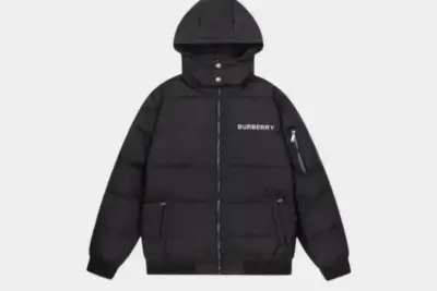 Burberry New Down Jacket Black White Logo