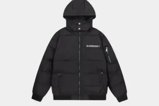 Burberry New Down Jacket Black White Logo