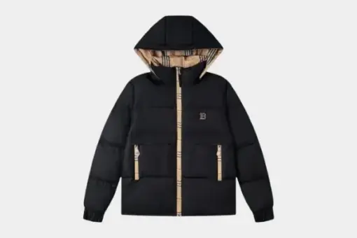 Burberry Hooded Puffer Jacket Black