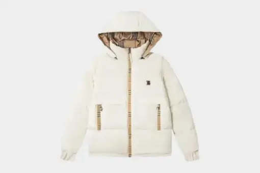 Burberry Hooded Puffer Jacket White