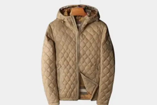 Burberry Quilted Hooded Jacket Beige
