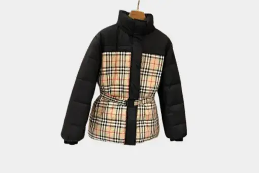 Burberry Reversible Plaid Check Puffer Jacket Black