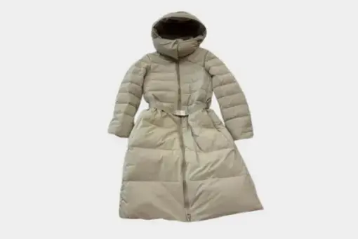 Burberry Burniston Belted Horizontal Puffer Jacket Beige