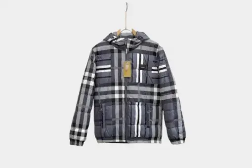 Burberry Check Down Jacket Blue/White