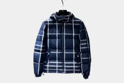 Burberry Down Jacket Blue Check