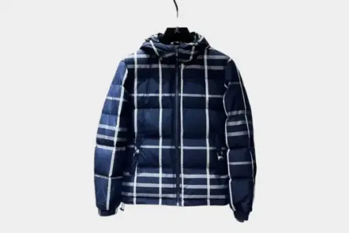 Burberry Down Jacket Blue Check