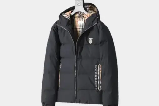 Burberry Detachable Sleeve Down Filled Hooded Puffer Jacket Black