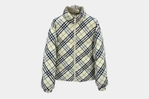Burberry Reversible Nylon Snowdon Puffer Jacket White Check
