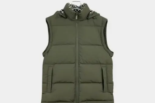 Burberry Convertible Quilted Shell Hooded Down Moss Green