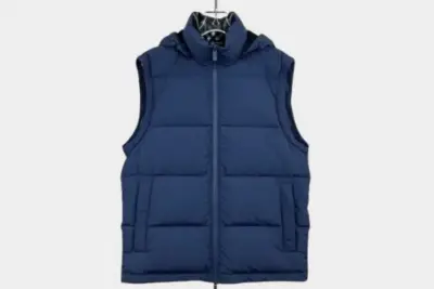 Burberry Convertible Quilted Shell Hooded Down Jacket Blue
