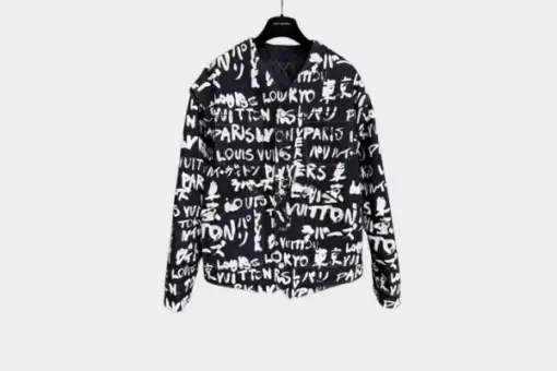 LV Monogram Denim Jacket Black White
