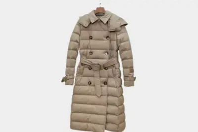 Burberry Detachable Hood Nylon Down Jacket Beige